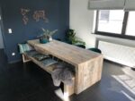 Steigerhouten tafel Miami met verstekranden