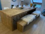 Steigerhouten tafel Miami met verstekranden