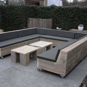 Steigerhouten massieve loungeset Superior