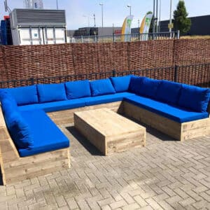 Steigerhouten loungebankset Superior