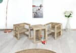 Steigerhouten tafel/stoel Benson