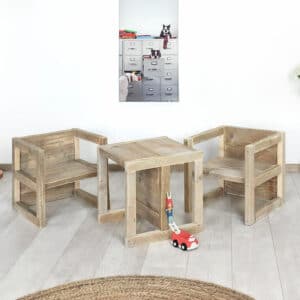 Steigerhouten tafel/stoel Benson