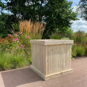 Steigerhouten bloembak Boise met sierrand