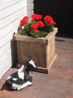 Steigerhouten bloembak Boise met sierrand