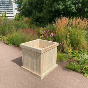 Steigerhouten bloembak Boise met sierrand