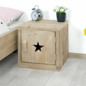 Steigerhouten nachtkastje Casper