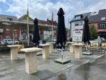 Steigerhouten sta-/bartafel Stanton met kolompoot