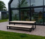 Steigerhouten tafel Norman met stalen onderstel