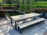 Steigerhouten tafel Norman met stalen onderstel