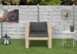 Steigerhouten tuinstoel haarlem met plof kussen rug