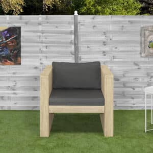 Steigerhouten tuinstoel haarlem met plof kussen rug