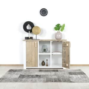 Steigerhouten kast Tilburg met landelijke frame en legplank