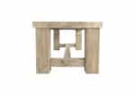 Steigerhouten tafel Lelystad met blokpoten en tussenbalk