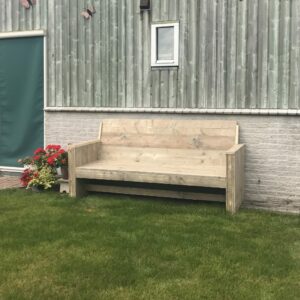Steigerhouten tuinbank Bemidji met blok armleuningen