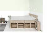 Steigerhouten bed Lima met fruitkisten