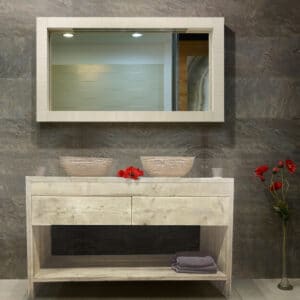 Steigerhouten Badkamermeubel Fallon met 2 lades