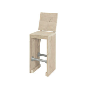 Steigerhouten barkruk Salem met steigerbuis