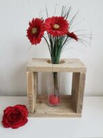 Steigerhouten bloempothouder Troy