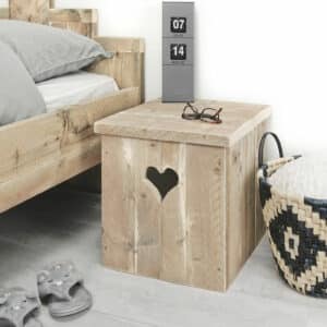Steigerhouten nachtkastje Loda