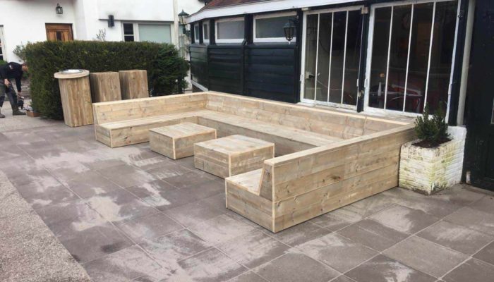 Steigerhouten massieve loungeset Superior