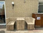 Steigerhouten tafel/bank Boomer