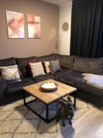 Steigerhouten salontafel Tustin met ijzeren frame