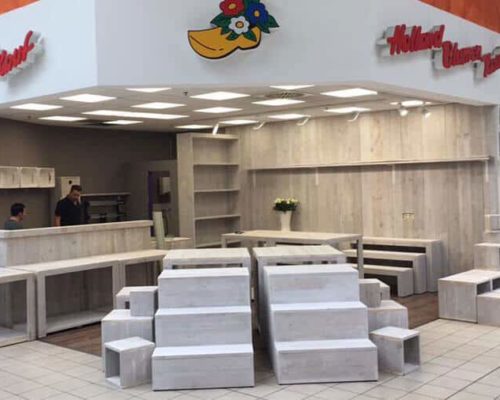 Inrichting steigerhout winkel door NordXL