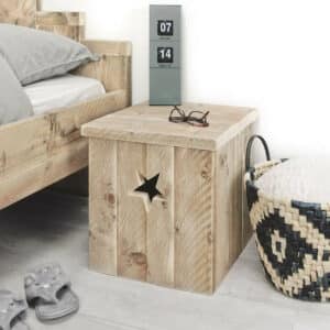 Steigerhouten nachtkastje Vidor