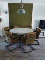 Steigerhouten tafel Kona met spiderpoot