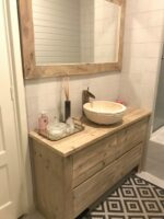 Steigerhouten badkamermeubel Lebo met lades