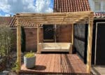 Steigerhouten tuinbank Bono met schuine armleuning