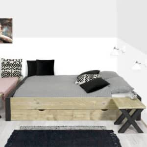 Steigerhouten bed Mina