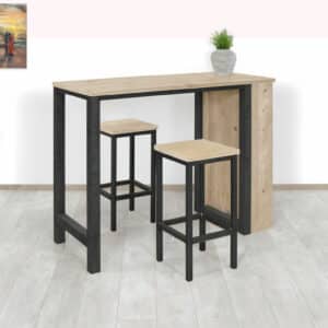 Steigerhouten barkruk Macon met industrieel frame