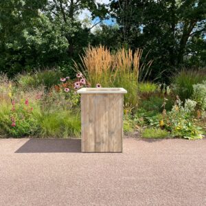 Steigerhouten bloembak Duson met sierlijke rand