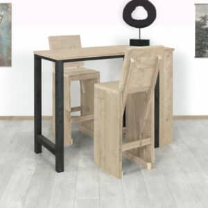 Steigerhouten barkruk Pasco met rugleuning