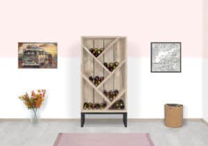 Steigerhouten wijnkast Kenvil