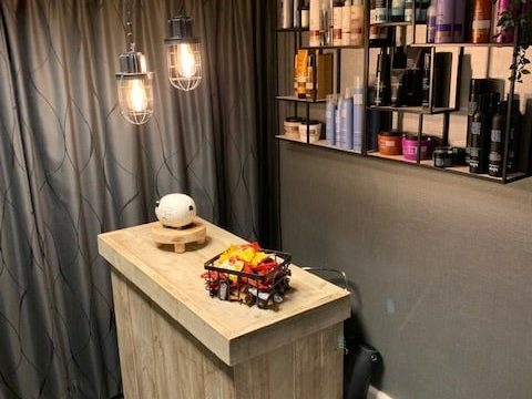 Balie in steigerhout voor Kapsalon Steigerhouten balie