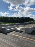 L-form loungebank steigerhout Adel voor dakterrras