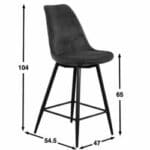 Leaf barkruk velvet - donkerblauw