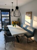 Betonlook industriële rechthoekige tafel Rufe