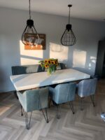 Betonlook industriële rechthoekige tafel Rufe