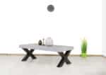 Betonlook salontafel Gilford met industriële X poten