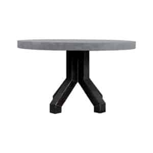 Ronde betonlook tafel Upton met robuuste stalen poot