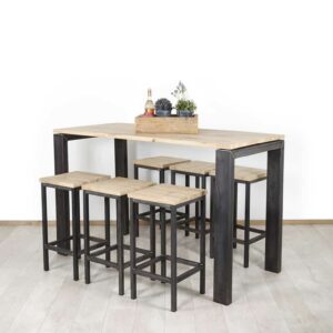 Eikenhouten statafel Cleveland met industriele N poten