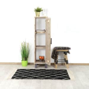 Steigerhouten kast Sheldon met deur en industrieel onderstel