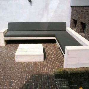 Steigerhouten loungebank Brandon met open onderkant