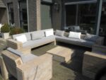 Steigerhouten loungebank Brandon met open onderkant