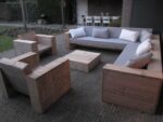 Steigerhouten loungebank Brandon met open onderkant
