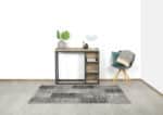 Steigerhouten sidetable Melrose met industrieel frame en legplanken