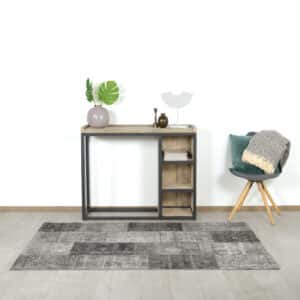 Steigerhouten sidetable Melrose met industrieel frame en legplanken